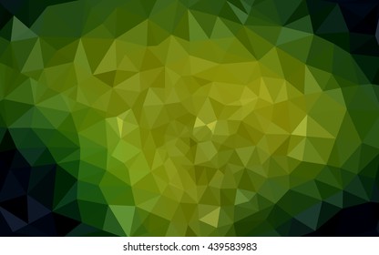 Multicolor dark green, yellow, orange polygonal illustration, which consist of triangles. Geometric background in Origami style with gradient. Triangular design for your business.