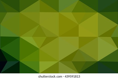 Multicolor dark green, yellow, orange polygonal illustration, which consist of triangles. Geometric background in Origami style with gradient. Triangular design for your business.