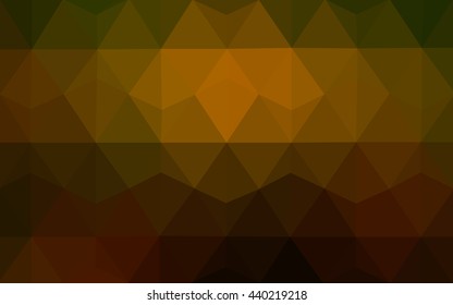 Multicolor dark green, yellow, orange polygonal illustration, which consist of triangles. Geometric background in Origami style with gradient. Triangular design for your business.