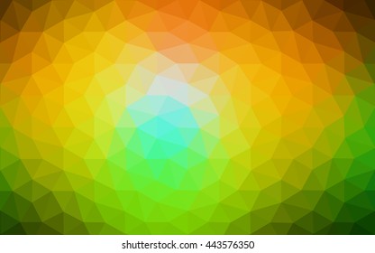 Multicolor dark green, yellow, orange polygonal illustration, which consist of triangles. Geometric background in Origami style with gradient. Triangular design for your business.