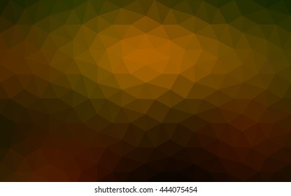 Multicolor dark green, yellow, orange polygonal illustration, which consist of triangles. Geometric background in Origami style with gradient. Triangular design for your business.