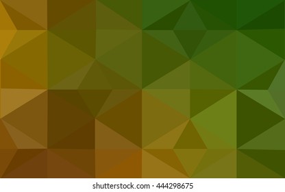 Multicolor dark green, yellow, orange polygonal illustration, which consist of triangles. Geometric background in Origami style with gradient. Triangular design for your business.