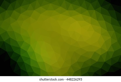 Multicolor dark green, yellow, orange polygonal illustration, which consist of triangles. Geometric background in Origami style with gradient. Triangular design for your business.