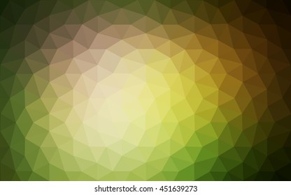 Multicolor dark green, yellow, orange polygonal illustration, which consist of triangles. Geometric background in Origami style with gradient. Triangular design for your business.