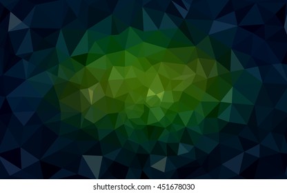 Multicolor dark green, yellow, orange polygonal illustration, which consist of triangles. Geometric background in Origami style with gradient. Triangular design for your business.