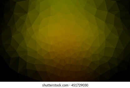 Multicolor dark green, yellow, orange polygonal illustration, which consist of triangles. Geometric background in Origami style with gradient. Triangular design for your business.