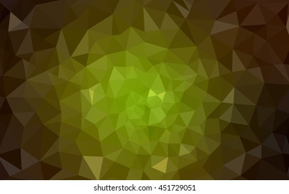 Multicolor dark green, yellow, orange polygonal illustration, which consist of triangles. Geometric background in Origami style with gradient. Triangular design for your business.