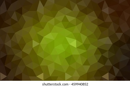 Multicolor dark green, yellow, orange polygonal illustration, which consist of triangles. Geometric background in Origami style with gradient. Triangular design for your business.