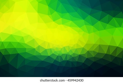 Multicolor dark green, yellow, orange polygonal illustration, which consist of triangles. Geometric background in Origami style with gradient. Triangular design for your business.