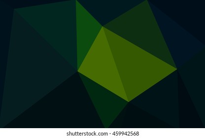 Multicolor dark green, yellow, orange polygonal illustration, which consist of triangles. Geometric background in Origami style with gradient. Triangular design for your business.