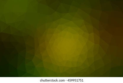 Multicolor dark green, yellow, orange polygonal illustration, which consist of triangles. Geometric background in Origami style with gradient. Triangular design for your business.