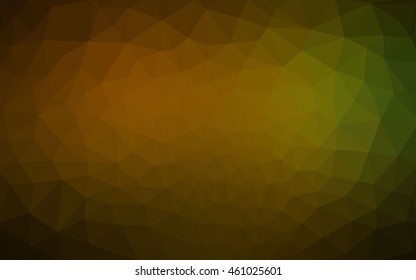 Multicolor dark green, yellow, orange polygonal illustration, which consist of triangles. Geometric background in Origami style with gradient. Triangular design for your business.