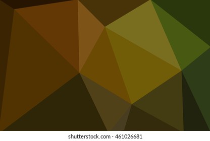 Multicolor dark green, yellow, orange polygonal illustration, which consist of triangles. Geometric background in Origami style with gradient. Triangular design for your business.