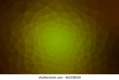 Multicolor dark green, yellow, orange polygonal illustration, which consist of triangles. Geometric background in Origami style with gradient. Triangular design for your business.
