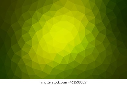 Multicolor dark green, yellow, orange polygonal illustration, which consist of triangles. Geometric background in Origami style with gradient. Triangular design for your business.