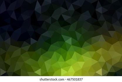 Multicolor dark green, yellow, orange polygonal illustration, which consist of triangles. Geometric background in Origami style with gradient. Triangular design for your business.