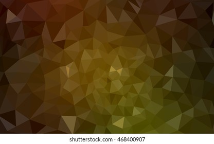 Multicolor dark green, yellow, orange polygonal illustration, which consist of triangles. Geometric background in Origami style with gradient. Triangular design for your business.