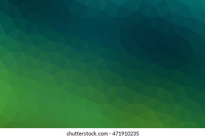 Multicolor dark green, yellow, orange polygonal illustration, which consist of triangles. Geometric background in Origami style with gradient. Triangular design for your business.