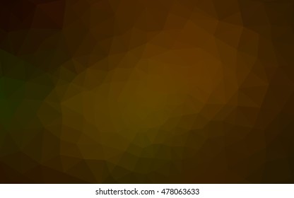 Multicolor dark green, yellow, orange polygonal illustration, which consist of triangles. Geometric background in Origami style with gradient. Triangular design for your business.