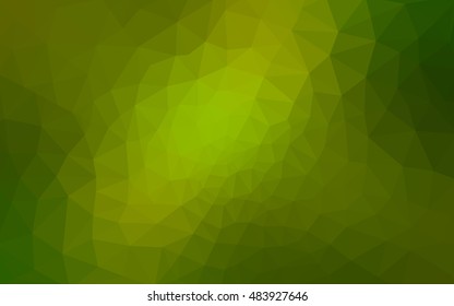 Multicolor dark green, yellow, orange polygonal illustration, which consist of triangles. Geometric background in Origami style with gradient. Triangular design for your business.