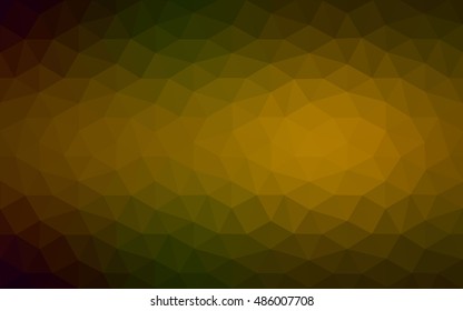 Multicolor dark green, yellow, orange polygonal illustration, which consist of triangles. Geometric background in Origami style with gradient. Triangular design for your business.