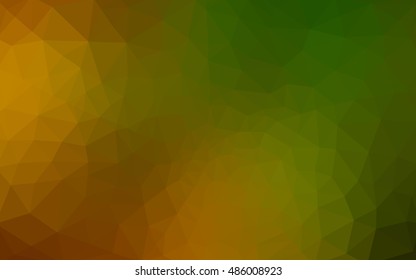 Multicolor dark green, yellow, orange polygonal illustration, which consist of triangles. Geometric background in Origami style with gradient. Triangular design for your business.