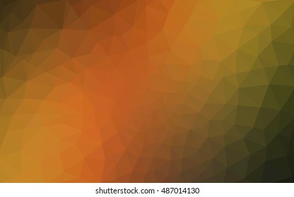 Multicolor dark green, yellow, orange polygonal illustration, which consist of triangles. Geometric background in Origami style with gradient. Triangular design for your business.