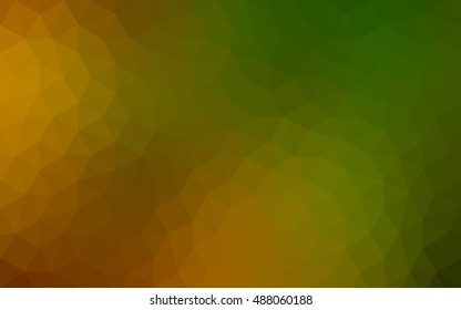 Multicolor dark green, yellow, orange polygonal illustration, which consist of triangles. Geometric background in Origami style with gradient. Triangular design for your business.