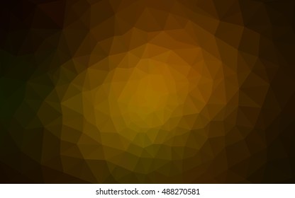 Multicolor dark green, yellow, orange polygonal illustration, which consist of triangles. Geometric background in Origami style with gradient. Triangular design for your business.