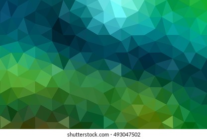 Multicolor dark green, yellow, orange polygonal illustration, which consist of triangles. Geometric background in Origami style with gradient. Triangular design for your business.