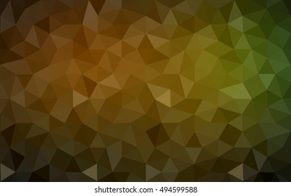 Multicolor dark green, yellow, orange polygonal illustration, which consist of triangles. Geometric background in Origami style with gradient. Triangular design for your business.