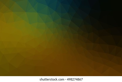 Multicolor dark green, yellow, orange polygonal illustration, which consist of triangles. Geometric background in Origami style with gradient. Triangular design for your business.