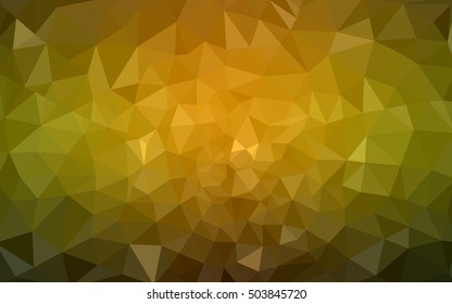 Multicolor dark green, yellow, orange polygonal illustration, which consist of triangles. Geometric background in Origami style with gradient. Triangular design for your business.