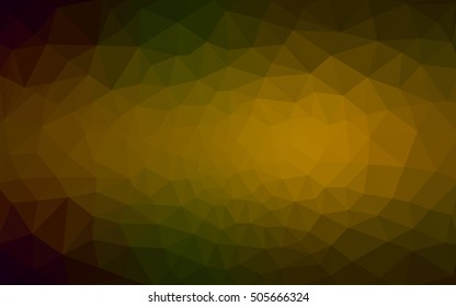 Multicolor dark green, yellow, orange polygonal illustration, which consist of triangles. Geometric background in Origami style with gradient. Triangular design for your business.