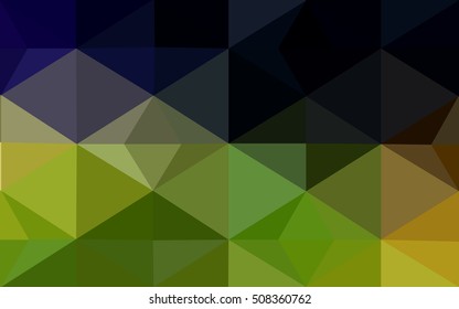 Multicolor dark green, yellow, orange polygonal illustration, which consist of triangles. Geometric background in Origami style with gradient. Triangular design for your business.