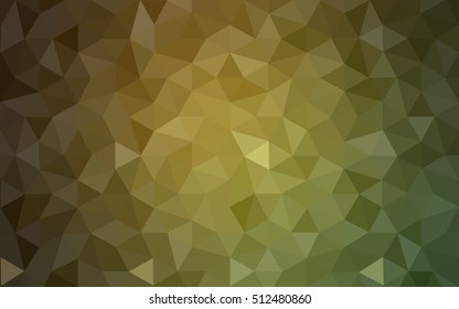 Multicolor dark green, yellow, orange polygonal illustration, which consist of triangles. Geometric background in Origami style with gradient. Triangular design for your business.