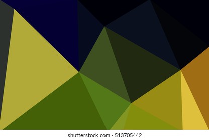 Multicolor dark green, yellow, orange polygonal illustration, which consist of triangles. Geometric background in Origami style with gradient. Triangular design for your business.