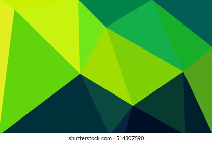 Multicolor dark green, yellow, orange polygonal illustration, which consist of triangles. Geometric background in Origami style with gradient. Triangular design for your business.