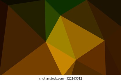 Multicolor dark green, yellow, orange polygonal illustration, which consist of triangles. Geometric background in Origami style with gradient. Triangular design for your business.