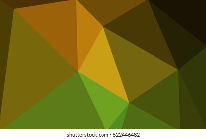 Multicolor dark green, yellow, orange polygonal illustration, which consist of triangles. Geometric background in Origami style with gradient. Triangular design for your business.
