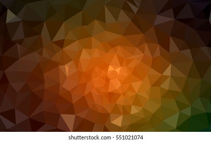 Multicolor dark green, yellow, orange geometric simple minimalistic background, which consist of triangles on white background. Triangular pattern  with gradient for your business design. 