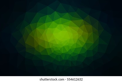 Multicolor dark green, yellow, orange polygonal illustration, which consist of triangles. Geometric background in Origami style with gradient. Triangular design for your business.