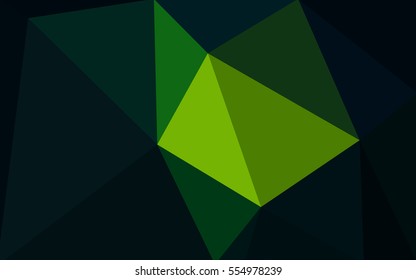 Multicolor dark green, yellow, orange polygonal illustration, which consist of triangles. Geometric background in Origami style with gradient. Triangular design for your business.