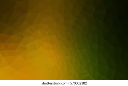 Multicolor dark green, yellow, orange polygonal illustration, which consist of triangles. Geometric background in Origami style with gradient. Triangular design for your business.