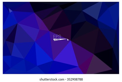 multicolor dark pink, blue geometric rumpled triangular low poly origami style gradient illustration graphic background. Vector polygonal design for your business.