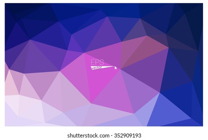 multicolor dark pink, blue geometric rumpled triangular low poly origami style gradient illustration graphic background. Vector polygonal design for your business.