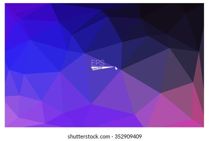 multicolor dark pink, blue geometric rumpled triangular low poly origami style gradient illustration graphic background. Vector polygonal design for your business.
