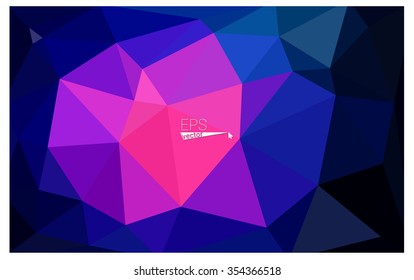 multicolor dark pink, blue geometric rumpled triangular low poly origami style gradient illustration graphic background. Vector polygonal design for your business.