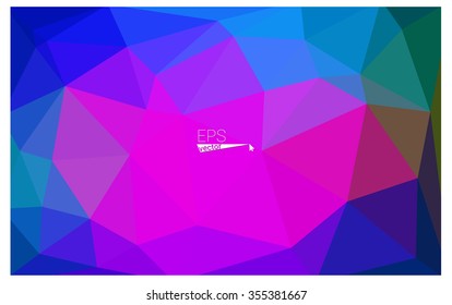 multicolor dark pink, blue geometric rumpled triangular low poly origami style gradient illustration graphic background. Vector polygonal design for your business.