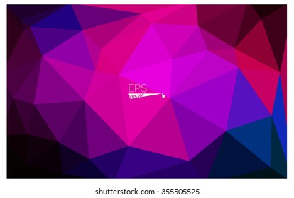 multicolor dark pink, blue geometric rumpled triangular low poly origami style gradient illustration graphic background. Vector polygonal design for your business.